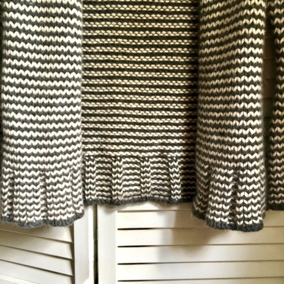 {Farhi} Wool Angora Striped Grey Cardigan Sweater - Picture 5 of 8